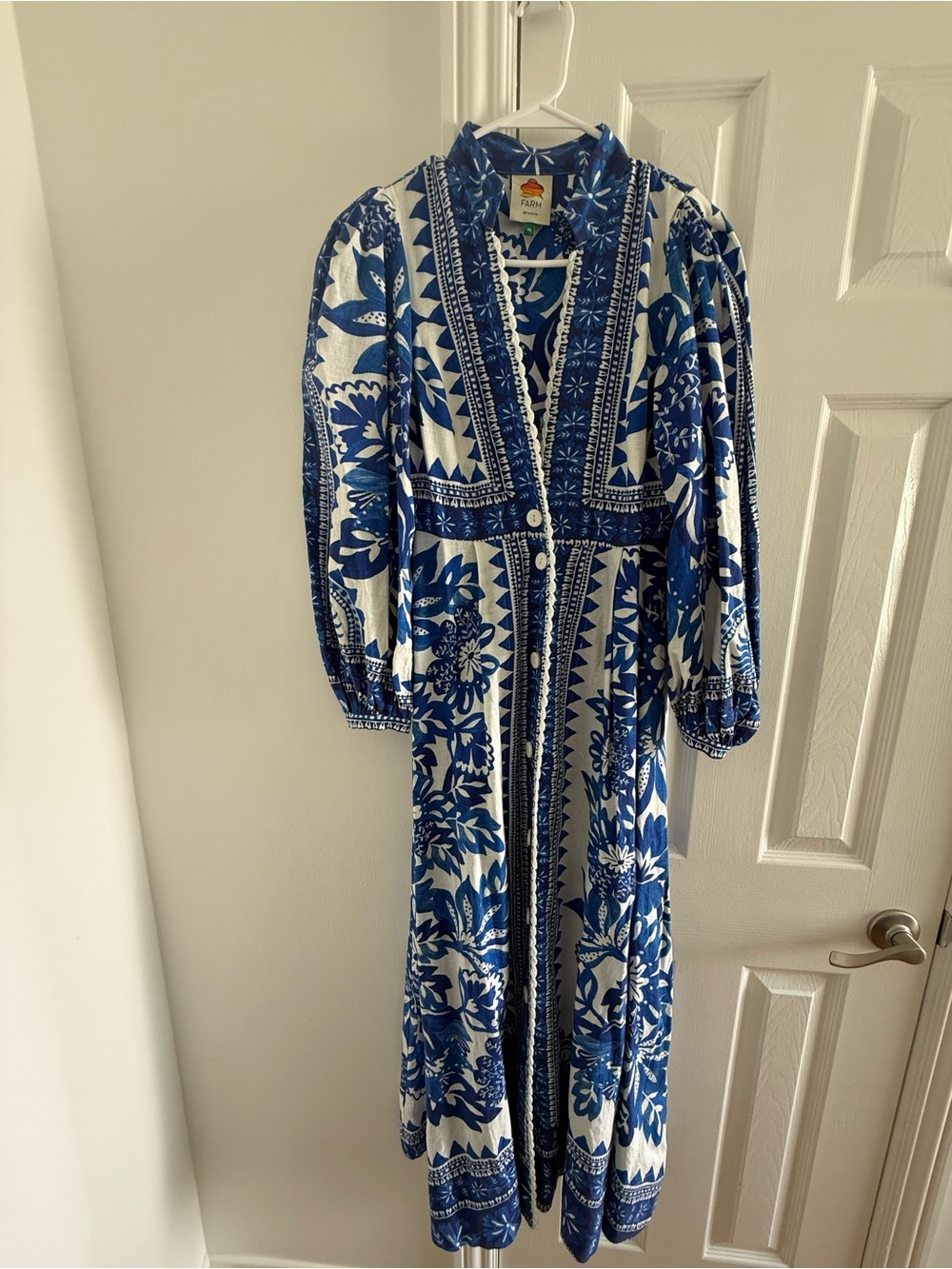 FARM Rio Blue and White Floral Maxi Dress - Picture 3 of 4